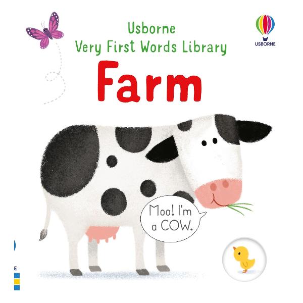 Take a trip to the farm with this durable board-book an ideal way to help small children build their vocabularies On every page there are whimsical illustrations and intriguing peep-through holes to keep young readers interested and engaged