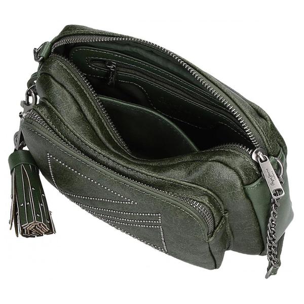 Geanta umar dama Pepe Jeans Donna 2 compartimente verde masliniu 24x16x9 cmBrand Pepe Jeans LondonCuloare verde masliniuDimensiune 24x16x9 cmMaterial piele ecologicaCapacitate 2 litri2 compartimente pentru o mai buna organizare si a transporta obiectele personale in calatorii sau plimbariGeanta are ca accesoriu un breloc detasabil care completeaza designulLungimea baretei este de aproximativ 80 cmMultiple 