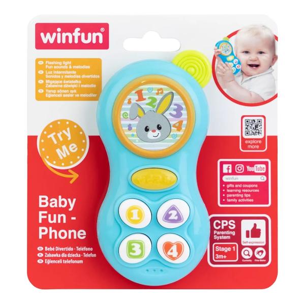 Telefonul colorat cu lumina intermitenta este o jucarie perfecta pentru a stimula simturile si abilitatile motorii ale bebelusilor Are patru butoane usor de apasat fiecare activand sunete si melodii distractive care vor captiva atentia celor mici Jucaria este conceputa pentru a fi usor de apucat si tinut de manutele mici ale bebelusilor asigurand astfel o utilizare confortabila si sigura Butoanele luminoase si melodiile amuzante ofera o experienta interactiva Pe langa sunetele si melodiile 