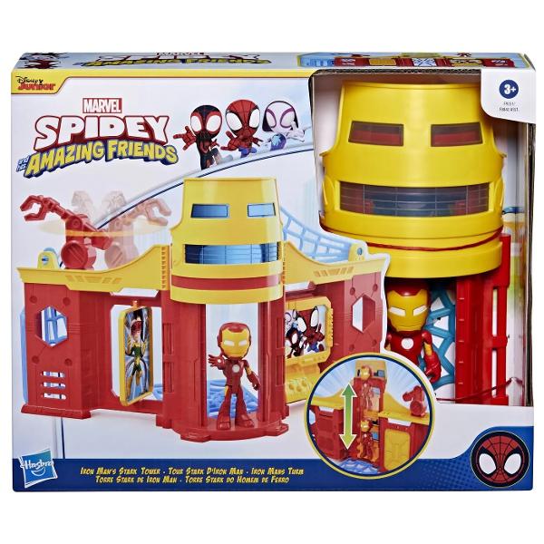 Seturile de joaca Marvel Spidey and His Amazing Friends Spidey Scene sunt seturi mari de jucarii interactive inspirate din serialul de succes Disney Junior Copiii de la 3 ani in sus se pot pretinde ca se alatura aventurilor cu Team Spidey Iron Man si mai multi eroi familiari si rai preferati Fiecare set de joaca se bazeaza pe o locatie din spectacol si are multiple caracteristici unice de actiune care ii incurajeaza pe prescolari sa creeze povesti cu marea lor imaginatie Fiecare set de joaca 