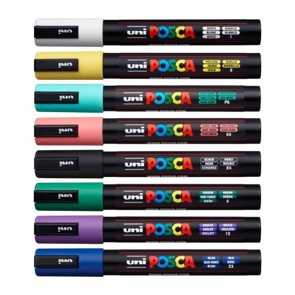 Continut  M44Marker UNI PC-5M Posca 18-25 mm alb - 1 D16254M176Marker UNI PC-5M Posca 18-25 mm galben - 2 D 16162M1543Marker UNI PC-5M Posca 18-25 mm 