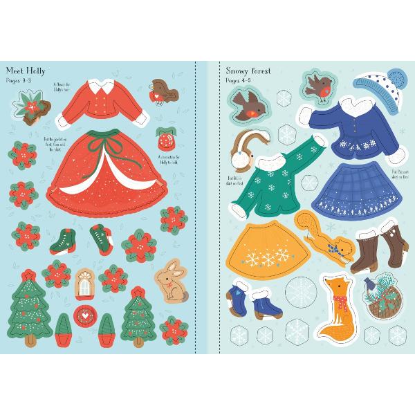 This festive activity book for little children is full of Christmas scenes to decorate Dress the dolls for a Christmas market ice skating building a snowman and lots more With over 200 stickers of festive outfits and Christmas decorations 