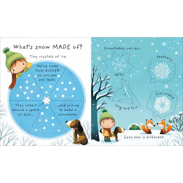 What’s snow made of Where can I find some Where does snow go Wrap up warm – it’s time to find out Curious little children can lift over 30 flaps to find the answers to these questions and many more in this engaging introduction to snow with simple explanations and gorgeous illustrations on every page 