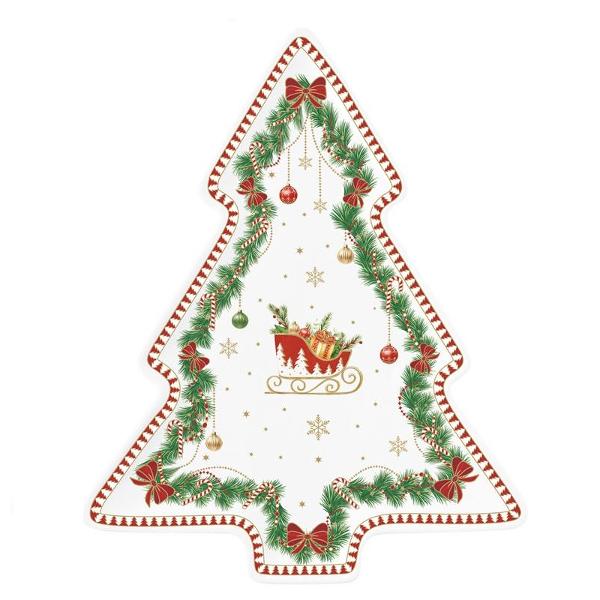 Platou de portelan in forma de brad Magie de Noel 20x25 cm Easy Life R1481mnoe