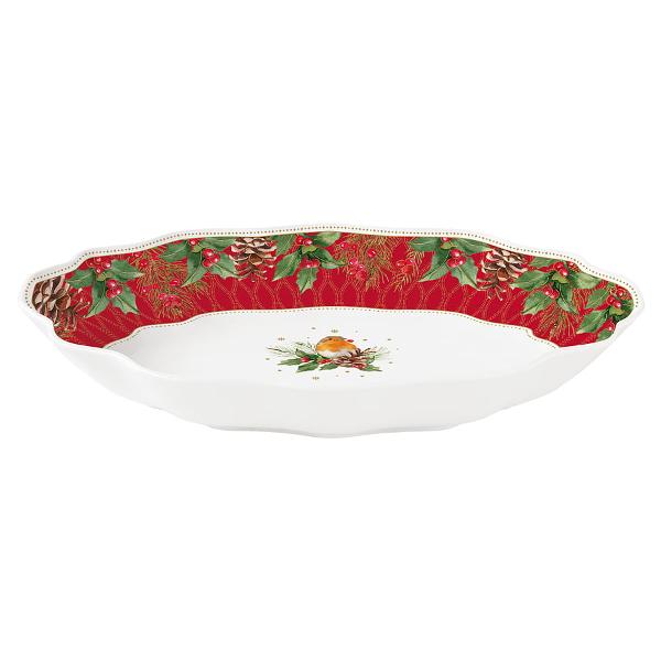 Platou de portelan Christmas Berries 30x21 cm Easy Life R1488chbe