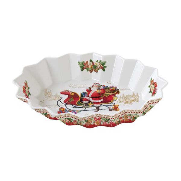 Platou de portelan oval Christmas Memories 25x17 cm Easy Life R1048chme