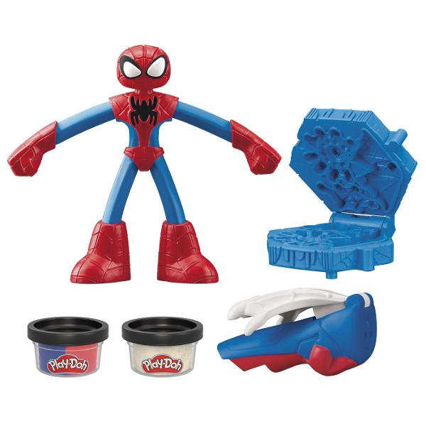 Potriviti imaginatia copiilor cu aceasta figura de actiune Play-Doh Marvel Figura de actiune flexibila de 10 si accesoriile Play-Doh le permit copiilor sa joace povesti epice Imagineaza-ti ca te lupti cu raufacatorii cu instrumente grozave si 2 cutii de compus de modelare Acest kit Play-Doh este excelent pentru cadouri pentru copii pentru fanii figurilor super-eroi activitatilor de arta si mestesuguri si jocului senzorial Acest pachet contine personajul Spider Man