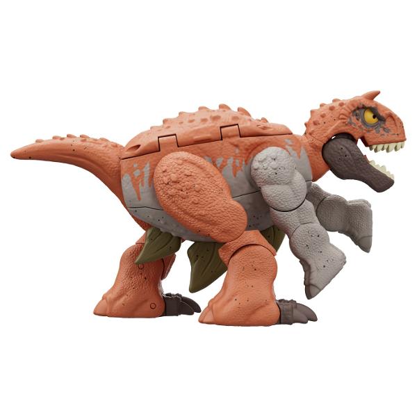 Aceste figurine Jurassic World Double Danger le ofera iubitorilor de dinozauri de doua ori mai mult entuziasm Erbivorele se transforma in carnivore iar inapoi in 11 pasi simpli Sunt disponibile 4 figuri diferite Tyrannosaurus Rex se transforma cu Ankylosaurus in 2 decoruri de design diferite Carnotaurus se transforma cu Stegosaurus si Baryonyx cu Parasaurolophus Caracteristicile specifice speciei sunt proiectate in o jucarie transformatoare grozava pentru copiii de la 6 ani in sus 