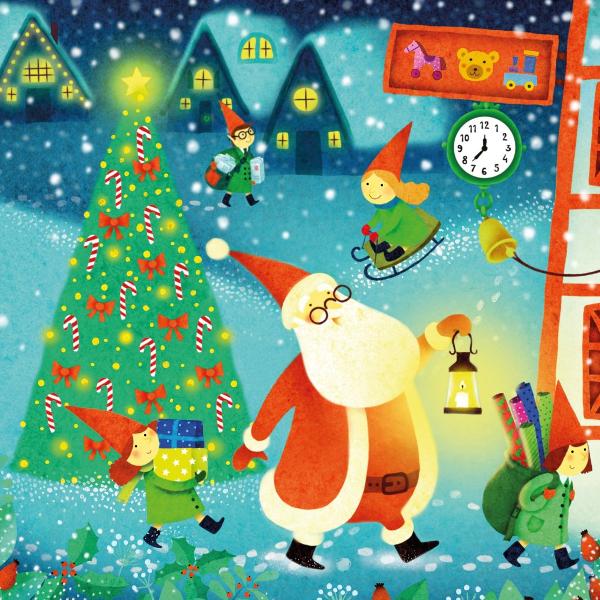 This book and jigsaw follows Santa as he gets ready for the most magical night of the year Little children can complete the simple 9-piece jigsaws to recreate three of the snowy scenes and enjoy spotting all kinds of details in the book