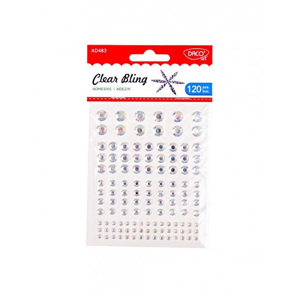 Accesoriile craft AD483 Clear bling DACO sunt ideale pentru a ad&259;uga o not&259; de str&259;lucire subtil&259; &537;i elegant&259; proiectelor tale de craft Acest set con&539;ine 120 de buc&259;&539;i de strasuri autoadezive din plastic transparent cu diametre variate perfect pentru a personaliza &537;i înfrumuse&539;a diverse crea&539;ii artisticeCaracteristici principaleSet generos Con&539;ine 120 de 