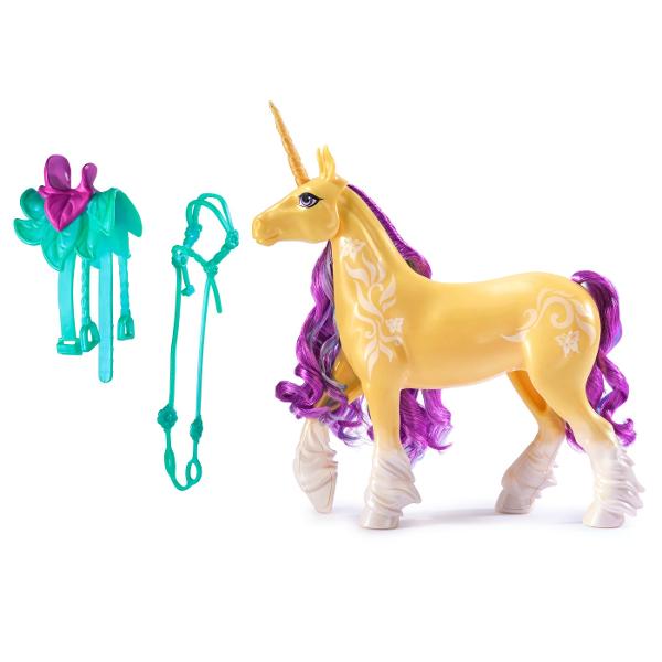 Completeaza-ti colectia de papusi Academia Unicorn cu unicornul Avei Leaf Frunzis Inspirata din serialul animat NETFLIX si din seria de carti de succes unde prietenia tine fraiele aceasta jucarie unicorn de 279 cm da viata blandului si iubitorului Leaf Frunzis Minunat de detaliat Leaf Frunzis are marcaje perlate Magia plantelor pe partea laterala un corn maiestuos si stralucitor coama si coada colorate si accesorii detasabile pentru papusa precum fraul si saua pentru un plus de 