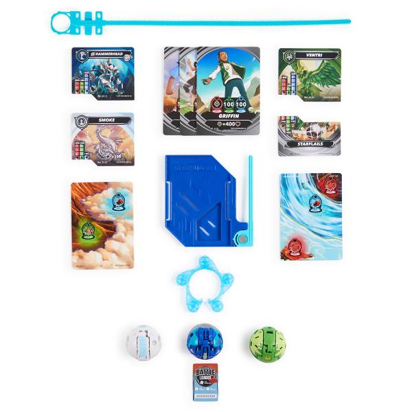 Acest set include 1 Bakugan Atac Special prin Rotire si 2 bile Bakugan de baza plus carti de joc pentru a intra in actiune Foloseste cardul de lansare si cordonul de lansare incluse pentru a activa Bakugan-ul rotitor Combina-ti Bakugan-ul cu ajutorul sistemului de legare a bilelor in mai multe parti Pur si simplu prinde partea de sus a personajului de partea de jos sisau inelul armei Atac Special si pregateste-te de lupta Cu cat colectionezi mai multe cu atat mai multe vei putea 