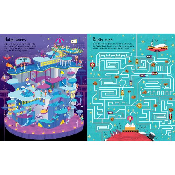 Children can fly rockets dodge aliens and explore strange planets as they make their way through 45 out-of-this-world maze puzzles Each maze is more challenging than the last from finding a safety alarm in the International Space Station to dodging craters on the moon The correct paths through all the mazes are shown at the back of the book 