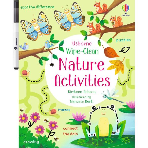 Young children will love completing the puzzles in this nature-themed book As they use the special pen supplied to trace the dotted lines solve mazes spot differences and join numbered dots they will also be practising vital early-learning skills such as counting observing and pen control Then they can wipe the pages clean and do them again 