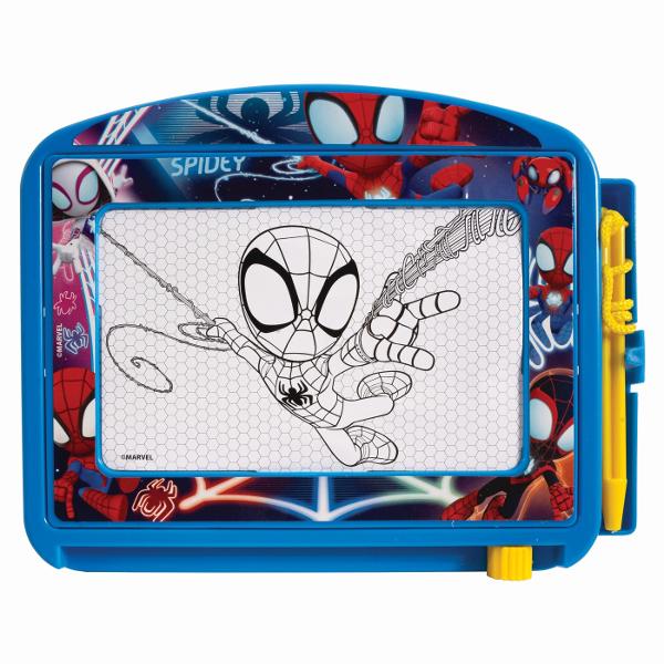 Desenati  stergeti cate modele doriti cu Maggic Scribbler Travel Spidey O panza alba o radiera magica si un stilou magic ii ofera copilului posibilitatea de a desena si sterge de cate ori doreste pentru distractie fara limite Aceasta versiune de calatorie reprezinta cea mai buna alegere pentru joaca copiilor oriunde s-ar afla avand dimensiuni mici si practice incurajeaza copilul sa-si dezvolte fantezia si exprimarea de sine De asemenea este foarte prietenos pentru calatorii deoarece nu 
