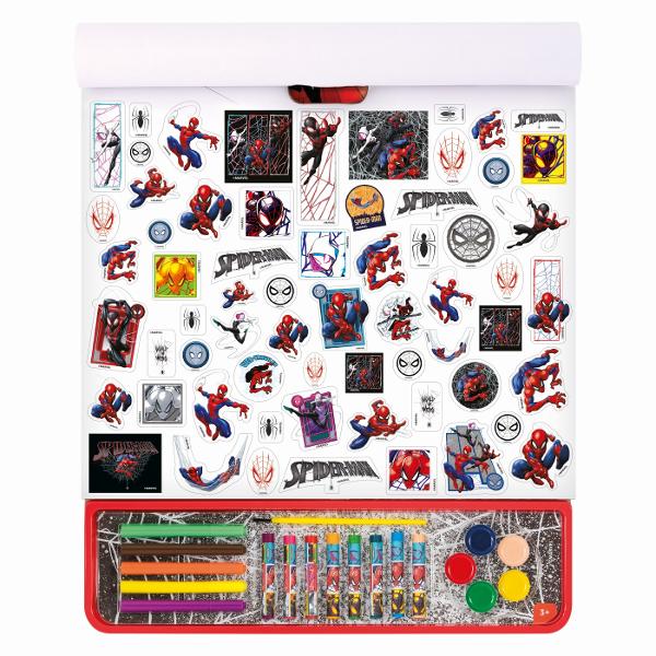 Fiecare set include -1 brosura cu 25 de pagini preimprimate cu desenele fiecarui erou 5 acuarele 5 markere 8 creioane colorate 1 pensula 1 foaie de autocolante