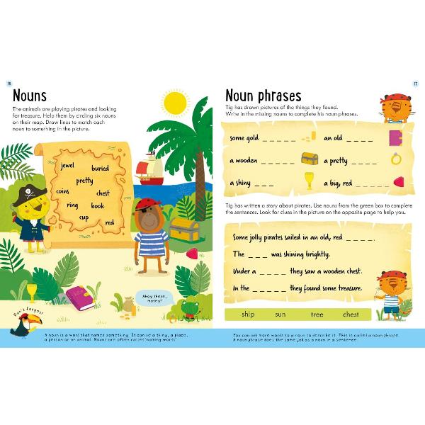 With the help of Beaky the toucan and his jungle friends children can explore the rules of written English The activities in this book build confidence in using punctuation understanding tenses and identifying nouns verbs adverbs and adjectives 
