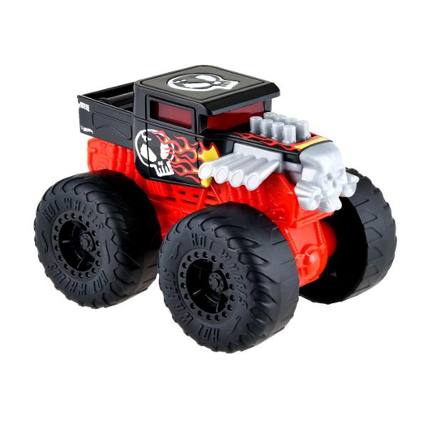Aceasta colectie de camioane Hot Wheels Monster Trucks Roarin&39 Wreckers asigura toata actiunea de lovire si busire cu plusul de lumini si sunete pentru a imbunatati experienta Fiecare camioneta este la scara 143 si include grafica uimitoare si rotile gigantice ale marcii Hot Wheels Monster Trucks Apasati un buton pentru a auzi sunete de motor si de zdrobire precum si tema muzicala a vehiculului erou este ca si cum ati fi la spectacolul real Fiecare Monster Truck se aprinde prin 