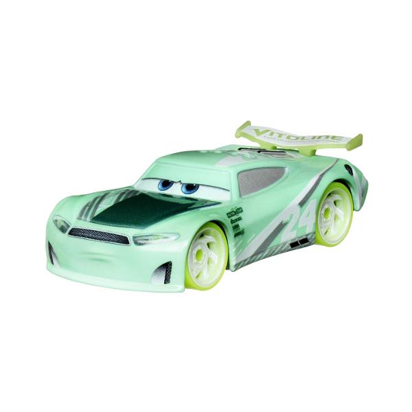 Pregateste-te pentru cursele nocturne Starul Disney Pixar Cars Lightning McQueen echipa sa si alti prieteni din Cupa Piston sunt pregatiti pentru o noua cursa Fiecare vehicul metalic are o culoare care straluceste in intuneric oferind o noua experienta de joc de curse Copiii pot colecta vehiculele si seturile de joaca ale seriei pentru mai multe povesti pline de actiune Cadou ideal pentru fanii masinii de la 3 ani in sus Fiecare se vinde separat in functie de disponibilitate Culorile 