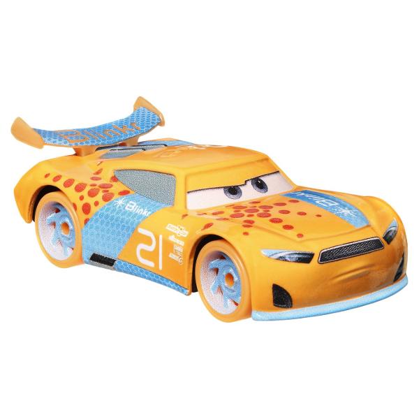 Pregateste-te pentru cursele nocturne Starul Disney Pixar Cars Lightning McQueen echipa sa si alti prieteni din Cupa Piston sunt pregatiti pentru o noua cursa Fiecare vehicul metalic are o culoare care straluceste in intuneric oferind o noua experienta de joc de curse Copiii pot colecta vehiculele si seturile de joaca ale seriei pentru mai multe povesti pline de actiune Cadou ideal pentru fanii masinii de la 3 ani in sus Fiecare se vinde separat in functie de disponibilitate Culorile 