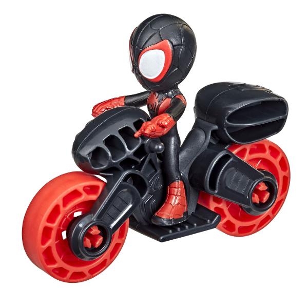 Este timpul Spidey Aceste jucarii Spidey and His Amazing Friends vin cu o silueta si o motocicleta pentru o joaca plina de actiune Silueta de 25 inci poate merge cu adevarat cu bicicleta astfel incat prescolarii isi pot imagina ca se vor ajuta cu echipa Spidey Cu aceste seturi de figurine si vehicule Marvel prescolare distractia este la o plimbare distanta Aceste seturi de jucarii Spidey sunt cadouri grozave de sarbatori sau de ziua de nastere pentru copiii de la 3 ani in sus care iubesc 