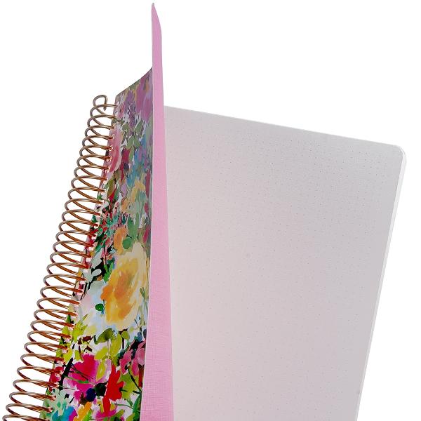 Aceasta agenda colorata cu un design floral vibrant spir&259; aurie de înalt&259; calitate adaug&259; stil &537;i bucurie rutinei tale zilnice Perfecta pentru notite sau ca jurnal este un partener de încredere care combin&259; creativitatea &537;i func&539;ionalitatea Cu construc&539;ia sa robust&259; &537;i culorile vii este atât practic cât &537;i atr&259;g&259;torCaracteristiciDesign floral vibrant cu culori 