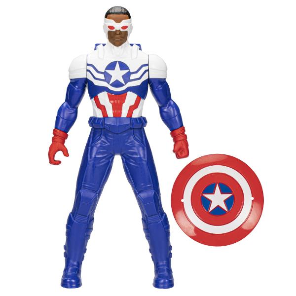 Cu figurinele de actiune Marvel de 24 cm de la Hasbro copiii isi pot imagina actiunea si aventurile Universului Marvel ca super-eroul lor preferat Dispunand de un design clasic si mai multe puncte de articulatie pentru distractie deplina copiii se pot preface ca au propriile lor aventuri Marvel captivante si pline de actiune Acest pachet contine personajul Captain America