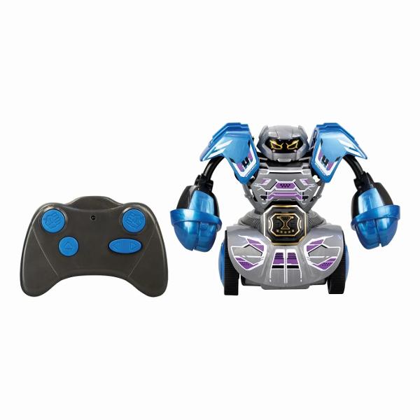 Pregateste-te pentru o aventura palpitanta cu Robo Kombat cu 360 Punch Alege-ti robotul lupta impotriva adversarului cu un pumn rotativ la dreapta si la stanga iar odata ce vezi centura LED iluminata PowerBelt aprinsa si auzi efectele sonore captivante livreaza cel mai puternic Super Tornado Punch Vei reusi sa-i dai jos armura detasabila 360&deg; Pumnul rotativ 2 moduri de joc - 2P Versus  1P Challenge Control in toate directiile Indicator de putere LED Sunet uimitor SFX