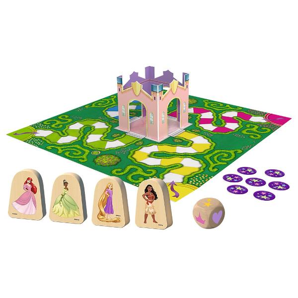 The Princess Party este un joc de societate pentru cei mai tineri care vor incanta orice mic fan al printeselor Disney Adu printesele la castel la timp pentru petrecere Jocul cooperativ invata cooperarea pentru atingerea unui scop comun dezvolta gandirea logica si abilitatile de planificare Jocul este destinat copiilor peste 3 ani Elemente mari din lemn in forma de zaruri si figurine piese care se potrivesc perfect in mainile mici Jocul este un cadou perfect pentru un copil mic de ziua 