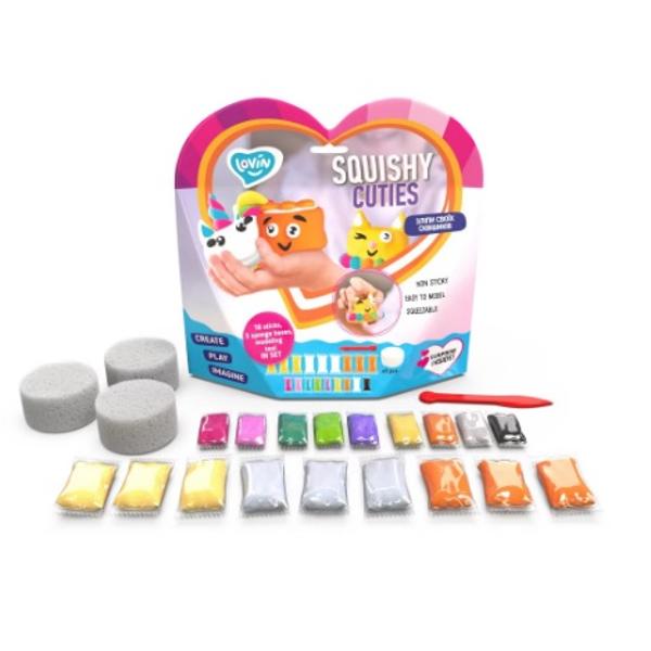 O alta noutate din seria de squish-uri pentru stoarcere - truse pentru un joc MAREO jucarie squishy cool poate fi acum facuta cu propriile maini cu trusa de modelare Squishy TM LovinBaza de burete inclusa - 3 buc plastilina usoara instructiuni si o surpriza placutaDupa uscare completa jucariile pot fi stoarseAduna o colectie de eroi si joaca-te cu prietenii taiTrusa pentru modelat Squishy TM Lovin este un cadou care creeaza starea de 