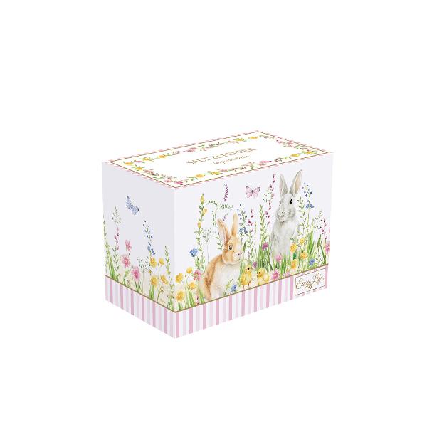 Cu forme clasice si decoratiuni delicate portelanurile din colectia Happy Easter vor crea o atmosfera proaspata si lipsita de griji la masa ta de Paste Acest set are decora&539;iuni delicate cu tematic&259; pascal&259; având în centru doi iepura&537;i simpatici înconjura&539;i de pui&537;ori curio&537;i pe un fundal de paji&537;te înflorit&259;Acest set pentru sare &537;i piper este un accesoriu ce va ad&259;uga un plus de veselie mesei de 