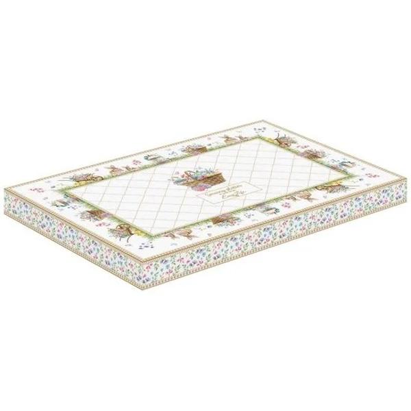 Bucur&259;-te de atmosfera de prim&259;var&259; acest platou din por&539;elan din colec&539;ia Spring Bloom de la brandul italian Easy Life  Acest platou este decorat cu un motiv delicat cu iepura&537;i flori &537;i p&259;s&259;ri care vor ad&259;uga o not&259; magic&259; de prim&259;var&259; mesei tale de PasteIdeal pentru a servi deserturi sandvi&537;uri gust&259;ri mici sau ca element decorativ Datorit&259;  cutiei cadou asortate este &537;i un cadou 