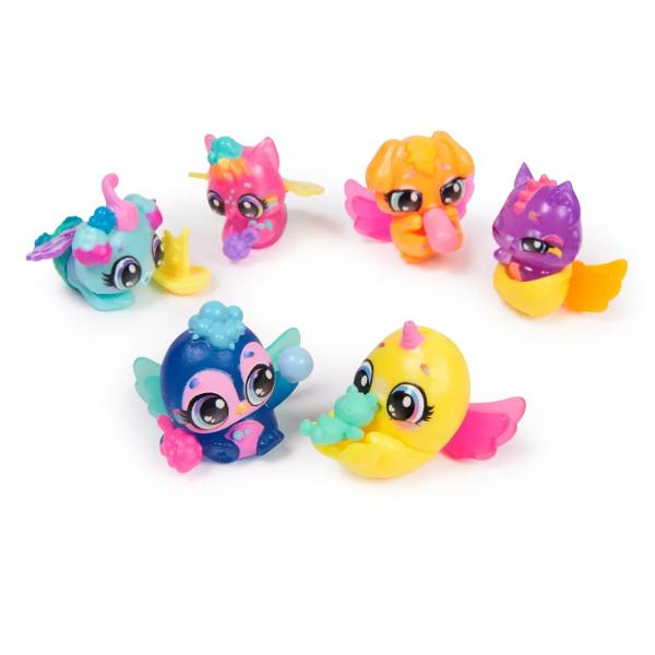 Traieste magia revelarii culorilor cu Hatchimals Alive Neon Rainbow Cu dragostea si grija ta acesti Hatchimals prind viata cu oua de culori neon care eclozeaza in apa schimband culoarea apeiPachetul de 1 include 1 ou cu 1 personaj aripi cuib si 1-2 accesorii de hranireInainte de eclozare alege un loc usor de curatat si protejeaza-ti zona de joaca Indepartati aripile oului umpleti cuibul cu apa si puneti oul in el In cateva secunde apa isi schimba culoarea pe 