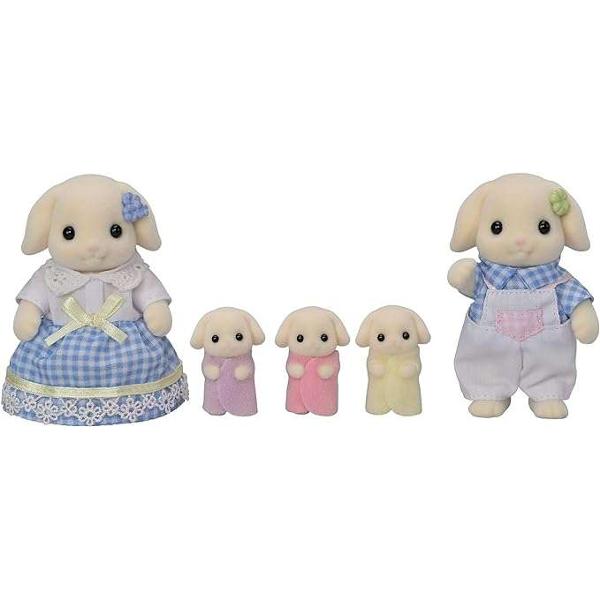 Setul de Figurine Sylvanian Families - Familia Iepurasilor Flora este format din cele cinci personaje tatal iepuras Nolan Flora mama Aria Flora si tripletii Thyme Sage si Rosemary Flora Nolan este un tata iubitor bland caruia ii place sa faca ceai de plante Vorbeste mult cu plantele sale iar copiii cred ca florile il pot intelege cu adevaratAria este o artista minunata Este 