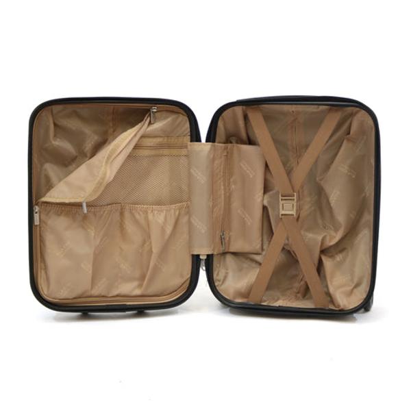 Troler Assign Gri Inchis 40x30x20 cmTroler ABS cu 2 rotiManer superior si maner telescopicSuport de sustinere la baza trolerului pentru o manevrare mai usoaraLa interior prezinta bretele elastice pentru fixarea bagajului si un buzunar cu fermoarGreutate 18kg