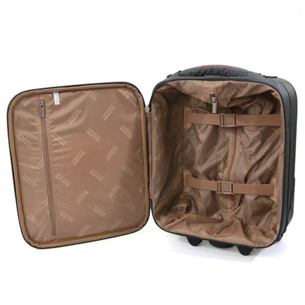 TROLER CARLA GRI CU ROSU 40x30x15cm - 2383Troler cu 2 rotiMaterial PoliesterBuzunar frontal cu fermoarManer superior si suport de sustinere la baza trolerului pentru o manevrare mai usoaraLa interior prezinta bretele elastice pentru fixarea bagajului si un buzunar cu fermoarGreutate 18kg