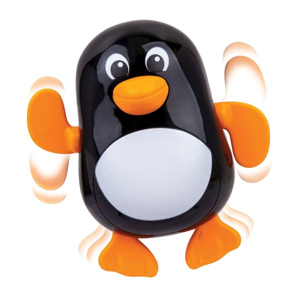 Winfun Jucarie de Baie Pinguinul inotator aduce multa distractie in timpul baii Pinguinul se misca cu ajutorul inotatoarelor sale activate prin rotirea butonului oferind copiilor o experienta de joc captivanta Jucaria este usor de curatat fiind perfecta pentru a fi utilizata in apa Ideala pentru micii iubitori de jocuri in baie acest pinguin aduce un zambet pe fata celor mici incurajand jocul activ si dezvoltarea abilitatilor motorii