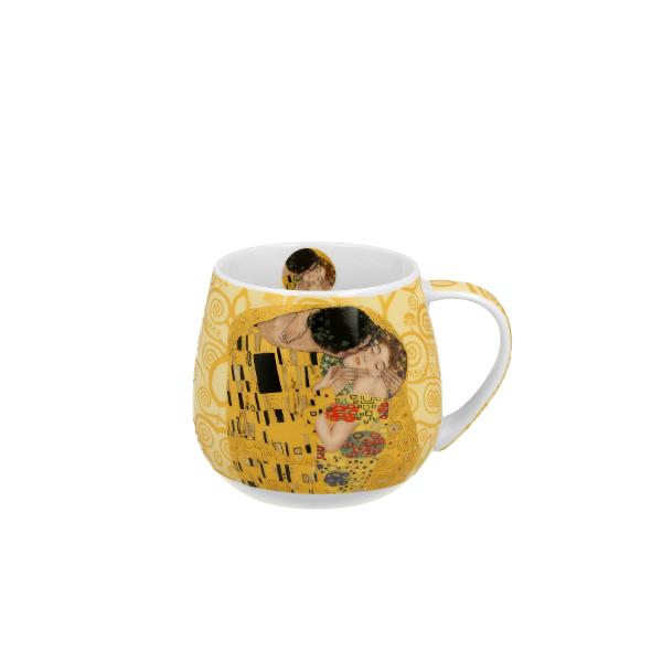 Can&259; de 430 ml  THE KISS Ecru inspirat&259; de Gustav Klimt parte a seriei Art Gallery  realizat&259; din por&539;elan de calitate superioar&259; caracterizat printr-o culoare alb-crem elegant&259; &537;i natural&259; cu o str&259;lucire delicat&259; precum &537;i o durabilitate excep&539;ional&259;Cana este realizat&259; din por&539;elan decorat&259; cu o reproducere a 