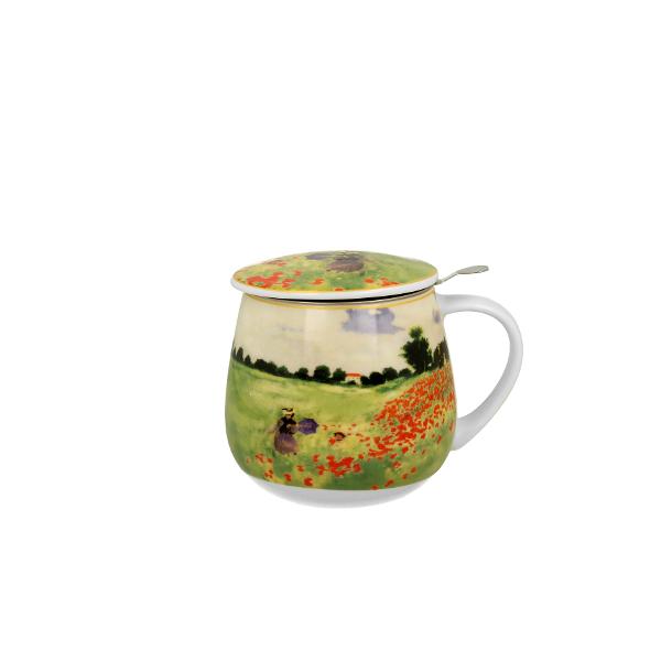 Can&259; cu infuzor &537;i capac POPPY FIELD  inspirat&259; de C Monet parte a seriei Art Gallery realizat&259; din por&539;elan de calitate superioara caracterizat printr-o culoare alb-crem elegant&259; &537;i natural&259; cu o str&259;lucire delicat&259; precum &537;i o durabilitate excep&539;ional&259;Perfect pentru prepararea infuziilor &537;i a ceaiului aromat preferatCana este 