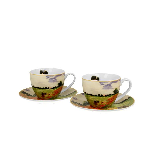 Set cu dou&259; ce&537;ti &537;i farfurioare  POPPY FIELD C Monet din seria Art Gallery  realizate din por&539;elan de calitate superioar&259; caracterizate printr-o culoare alb-crem elegant&259; &537;i natural&259; cu o str&259;lucire delicat&259; precum &537;i o durabilitate excep&539;ional&259;Setul este realizat din por&539;elan alb decorat cu un fragment a 