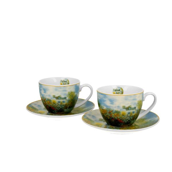 Set cu dou&259; ce&537;ti &537;i farfurioare&nbsp;GR&258;DINA DE LA ARGENTEUIL&nbsp;&nbsp;inspirat&259; de C Monet parte a&nbsp; seriei&nbsp;Galerie de Art&259;&nbsp; realizat&259; din por&539;elan de calitate superioar&259; caracterizat printr-o culoare alb-crem elegant&259; &537;i natural&259; cu o str&259;lucire delicat&259; precum &537;i o durabilitate excep&539;ional&259;Setul este decorat cu o reproducere a 