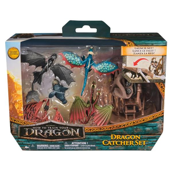 Cum Sa Iti Dresezi Dragonul Set Capturare Dragoni 6072894 Pregateste-te pentru aventuri epice alaturi de personajele preferate din How to Train Your Dragon Acest set Dragon Catcher include mai multi dragoni detaliati un vanator de dragoni si o catapulta functionala cu plasa lansabila Recreeaza scene din film sau imagineaza-ti propriile misiuni de salvare si capturare Setul stimuleaza creativitatea si joaca de rol fiind cadoul perfect pentru micii fani ai lumii fantastice a dragonilor Include dragoni si personaje exclusiv disponibile in acest