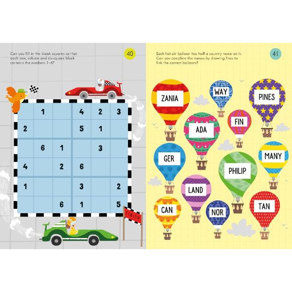 With over 100 pages of travel-themed activities this brightly illustrated book is perfect for children to take on holidays and journeys There are all kinds of fun puzzles from wordsearches and mazes to spot the difference and Sudoku as well as pencil-and-paper games for one or two players - bingo boxes noughts and crosses and more 