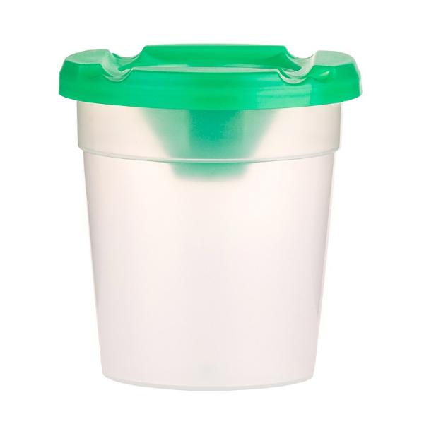 material plastic capac in diverse culorimarginile capacului pot fi utilizate ca&nbsp;suport pentru pensuledimensiune 85x 8 x 58cm&nbsp;Vasul este realizat din polipropilena &537;i&nbsp;este format&nbsp;din trei par&539;i un recipient transparent o parte superioara colorata detasabila cu deschidere conica si un capac transparent detasabil Exista caneluri orizontale in partea superioara colorata care va permit sa plasati&nbsp;pensuleleDaca 