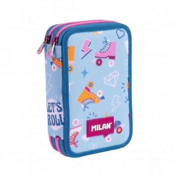 Descoper&259; penarul MILAN cu 2 fermoare parte din colec&539;ia Roller 2 cu un design retro inspirat de patinele cu 4 ro&539;i Cu o combina&539;ie armonioas&259; de tonuri albastre mu&537;tar &537;i roz acest penar aduce un aer vesel &537;i dinamic în rucsacul oric&259;rui elevCaracteristici principale&9989; Design original inspirat de patinele retro cu 4 ro&539;i într-o palet&259; modern&259; de 
