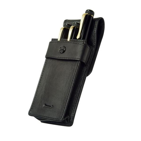 Etui cu clapeta pentru 3 instrumente de scris de lungime normaladin piele naturalalogo  Kawecolucrat manualPân&259; la trei intrumente pot fi depozitate separat datorit&259; divizoarelor din acest etui Protec&539;ia ideal&259; împotriva zgârieturilor pentru mai multe instrumente de scris într-un singur etui
