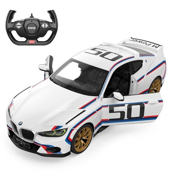 Copilul dumneavoastra se poate juca in voie cu masina cu telecomanda BMW 3 0 CSL scara 1 la 14 oferita de brandul international Rastar Nicio cursa nu este imposibil de castigat cu acesta masinuta replica oficiala cu licenta a modelului original construita cu mare atentie la detalii Masinuta are proportiile ideale pentru momente pline de distractie si amuzamentMasinuta functioneaza pe frecventa de 24GAlimentarea se face astfel  pentru masinuta sunt necesare 5 baterii tip AA  iar pentru 