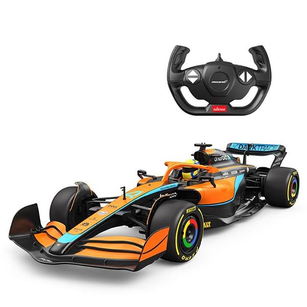 Copilul dumneavoastra se poate juca in voie cu masina cu telecomanda McLaren F1 MCL36 scara 1 la 12  oferita de brandul international Rastar Nicio cursa nu este imposibil de castigat cu acesta masinuta replica oficiala cu licenta a modelului original construita cu mare atentie la detalii Masinuta are proportiile ideale pentru momente pline de distractie si amuzament avand dimensiunile in centimetri dupa cum urmeaza  471710 Masinuta functioneaza pe frecventa de 24GAlimentarea se face 