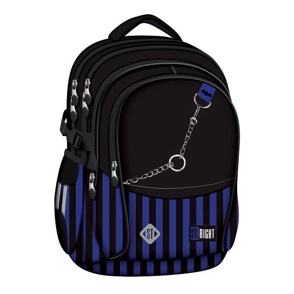Ghiozdan 43 cm, cu 4 compartimente, St. Right BP01 colectia Black And Blue MJ265919 Acest ghiozdan respect&259; proiectul legislativ al Ministerului S&259;n&259;t&259;&539;iiFa&539;a posterioar&259; înt&259;rit&259; Asigur&259; suportul necesar spatelui prevenind disconfortul &537;i deform&259;rile coloanei vertebraleBretele late &537;i ajustabile Distribuie uniform greutatea pe ambii umeri reducând presiunea asupra umerilor &537;i spateluiCompartimentare