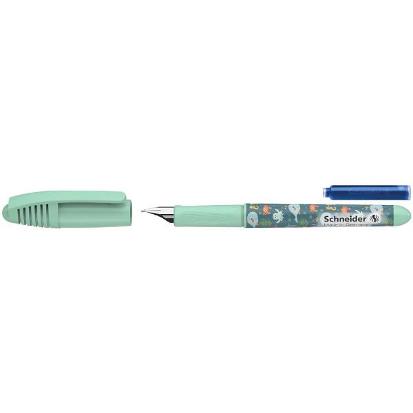 Stilou Vernil Schneider Zippi este un instrument perfect pentru cerintele scolare cu un design modern in culori vibrante Acesta poate fi reincarcat cu rezerve standard de cernela albastru regal ce poate fi stearsa • Varf rezistent de tip M realizat din otel inoxidabil• Potrivit atat pentru dreptaci cat si pentru stangaci• Corp din plastic rezistent• Clip de prindere 